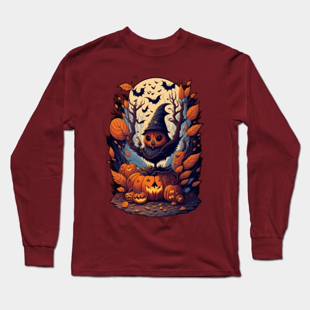 bird ready for helloween Long Sleeve T-Shirt by wahyuart21